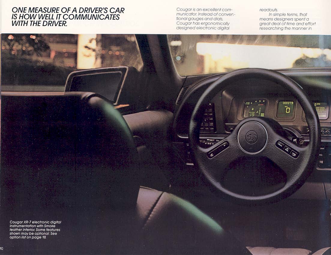 1987 Mercury Cougar Brochure Page 19